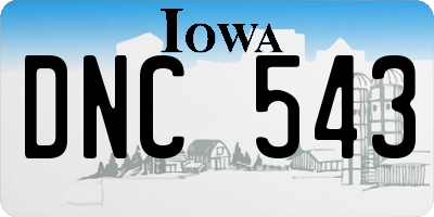 IA license plate DNC543