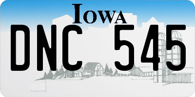 IA license plate DNC545