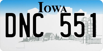 IA license plate DNC551