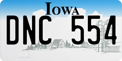 IA license plate DNC554
