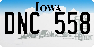 IA license plate DNC558