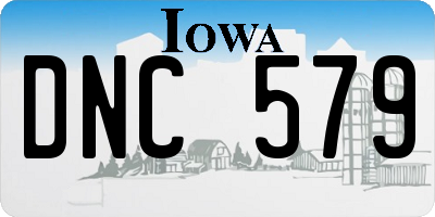 IA license plate DNC579