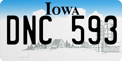 IA license plate DNC593
