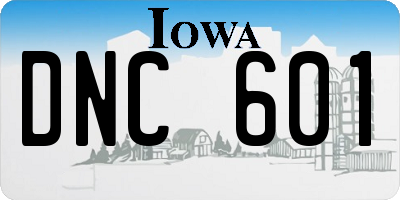 IA license plate DNC601
