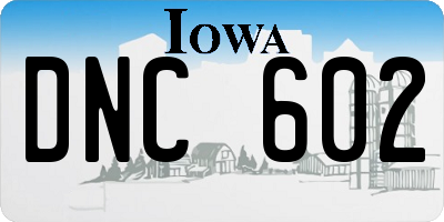 IA license plate DNC602