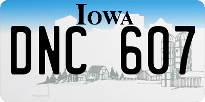 IA license plate DNC607