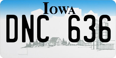 IA license plate DNC636