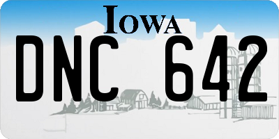 IA license plate DNC642