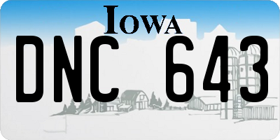 IA license plate DNC643