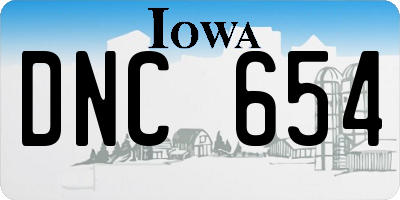 IA license plate DNC654