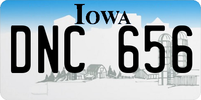 IA license plate DNC656