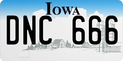 IA license plate DNC666