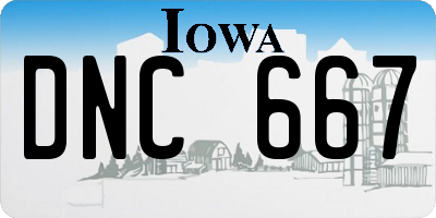 IA license plate DNC667