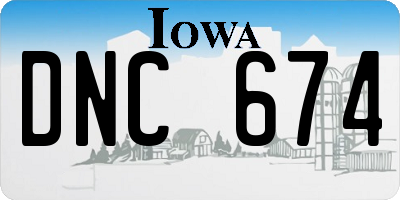 IA license plate DNC674