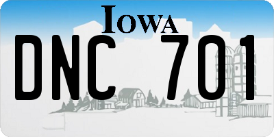 IA license plate DNC701