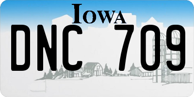 IA license plate DNC709