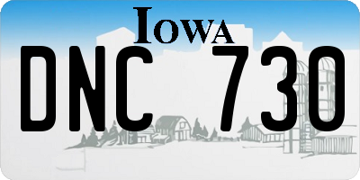 IA license plate DNC730
