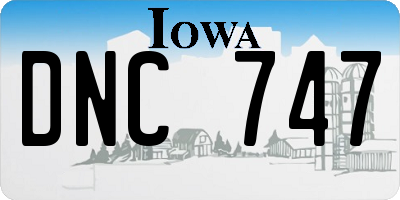 IA license plate DNC747