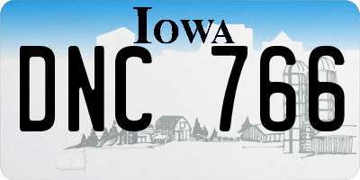 IA license plate DNC766