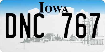 IA license plate DNC767