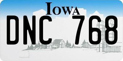 IA license plate DNC768