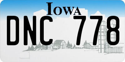 IA license plate DNC778