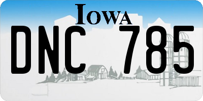 IA license plate DNC785