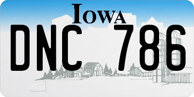 IA license plate DNC786