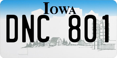 IA license plate DNC801