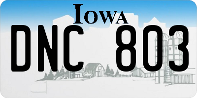 IA license plate DNC803
