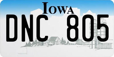 IA license plate DNC805