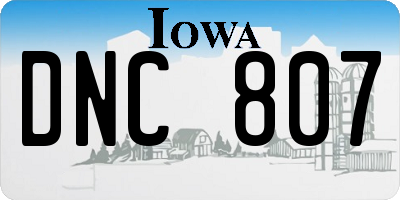 IA license plate DNC807