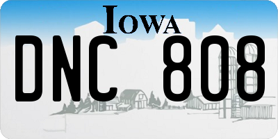 IA license plate DNC808