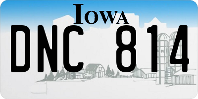 IA license plate DNC814