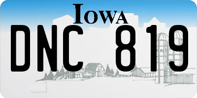 IA license plate DNC819