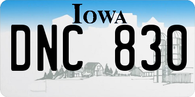 IA license plate DNC830