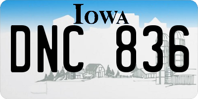 IA license plate DNC836