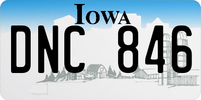 IA license plate DNC846