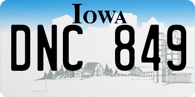 IA license plate DNC849