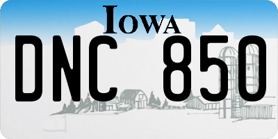 IA license plate DNC850