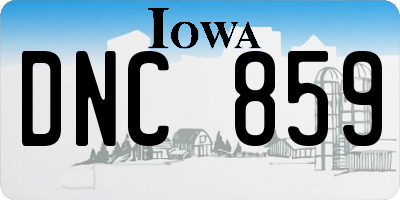 IA license plate DNC859