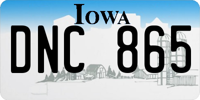 IA license plate DNC865