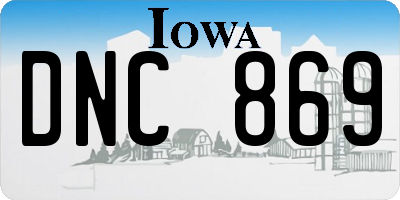 IA license plate DNC869