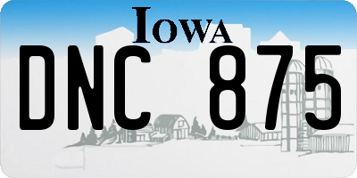 IA license plate DNC875