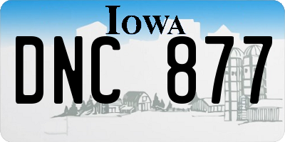 IA license plate DNC877