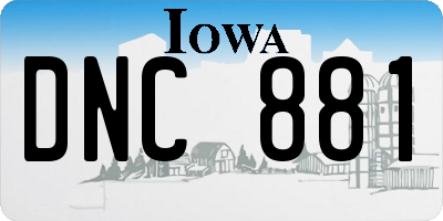 IA license plate DNC881