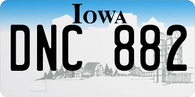 IA license plate DNC882
