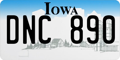 IA license plate DNC890