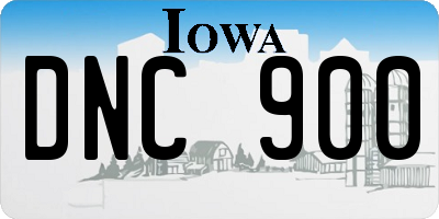 IA license plate DNC900