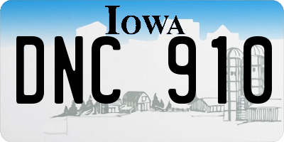 IA license plate DNC910